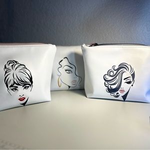 Custom makeup bags. Custom embroidery